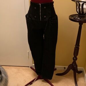 NoraCora High-Waisted Black Pants with Zipper and Button Detail NWOT